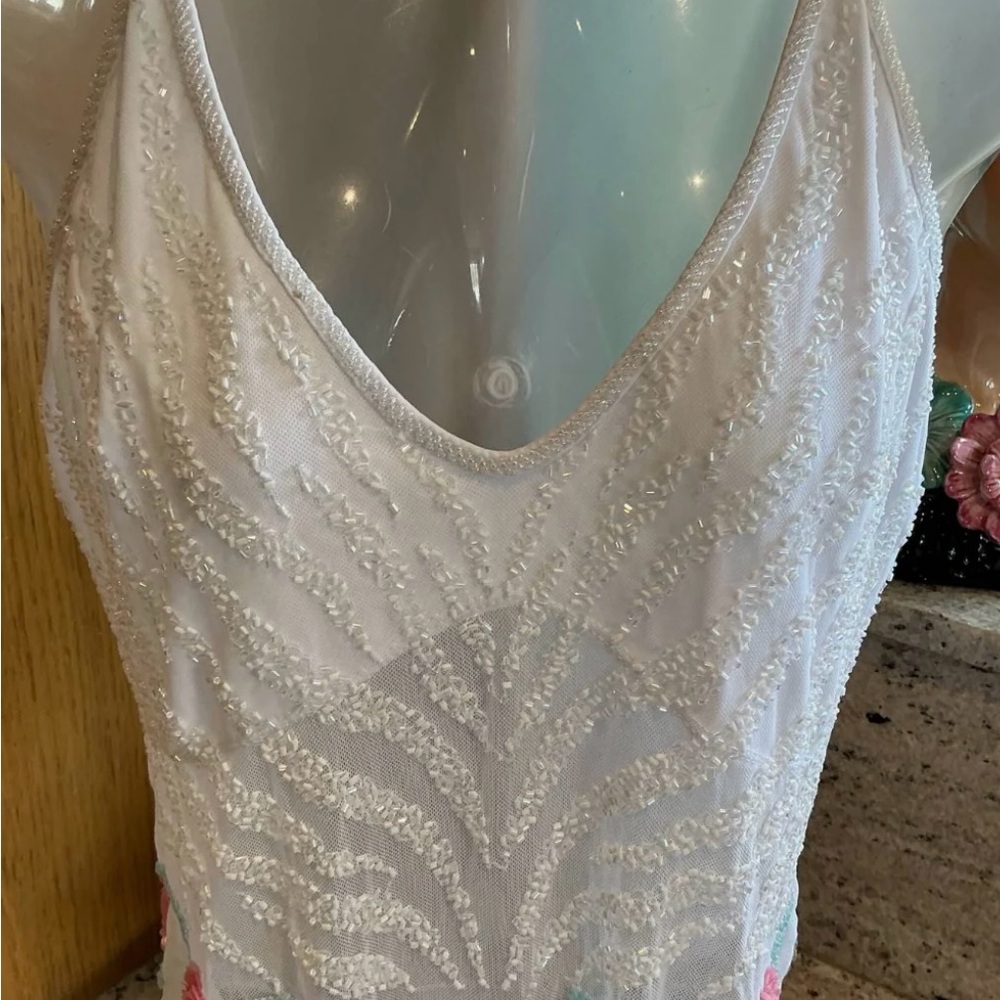 White Sequin Sleeveless Top